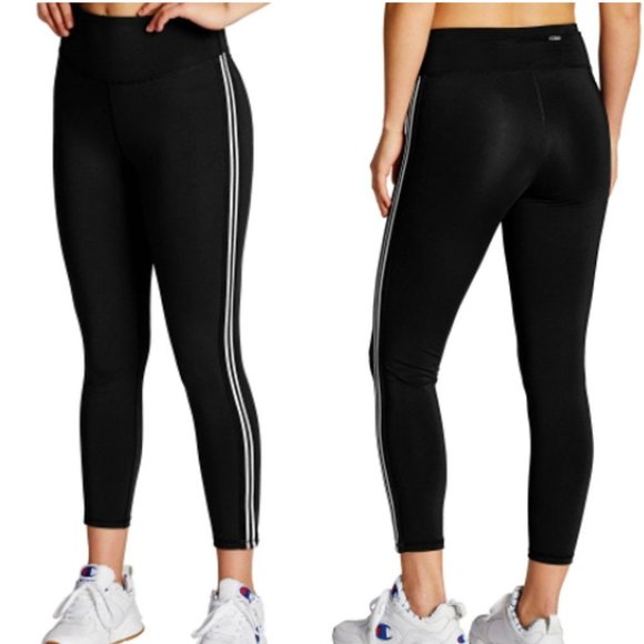 Champion Pants - Champion Women's White Side Stripes High Rise Tights, Black Plus Size 2XL NWT